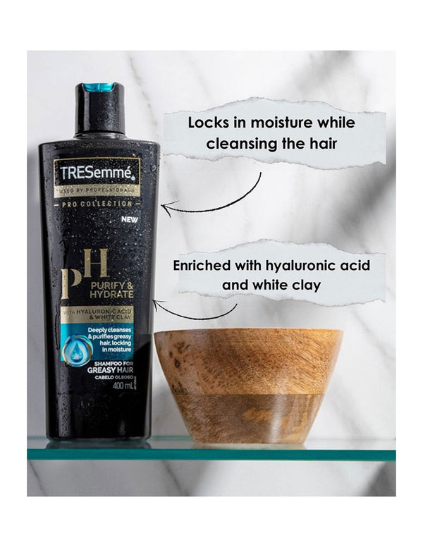 TRESemme Pro Collection Purify & Hydrate White Clay Shampoo For Greasy Hair 400ml