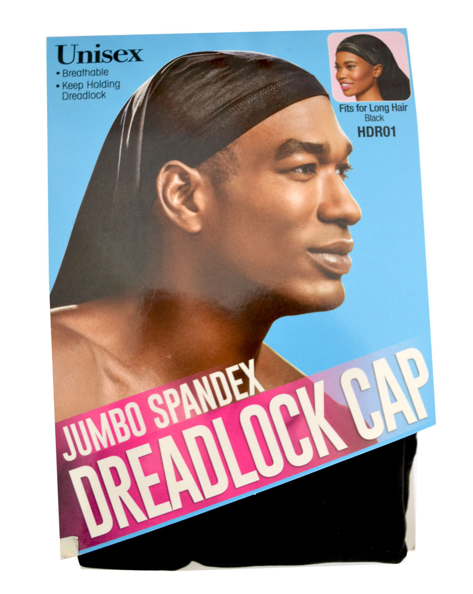 Red By Kiss Jumbo Spandex Unisex Dreadlock Cap Black HDR01