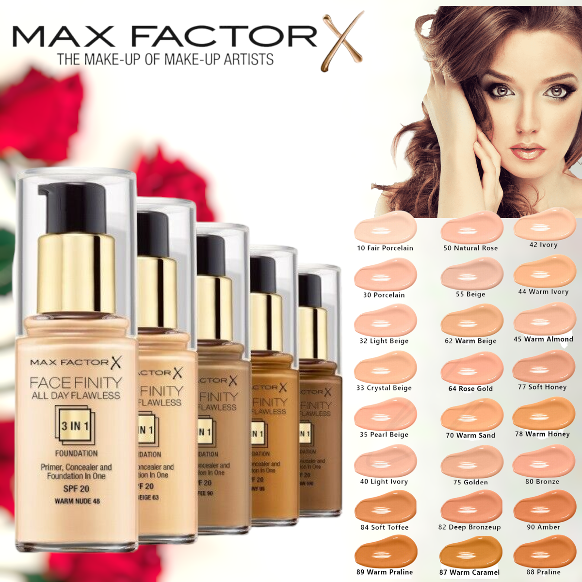 Max Factor Facefinity All Day Flawless 3 In 1 Primer Concealer Foundation 30ml