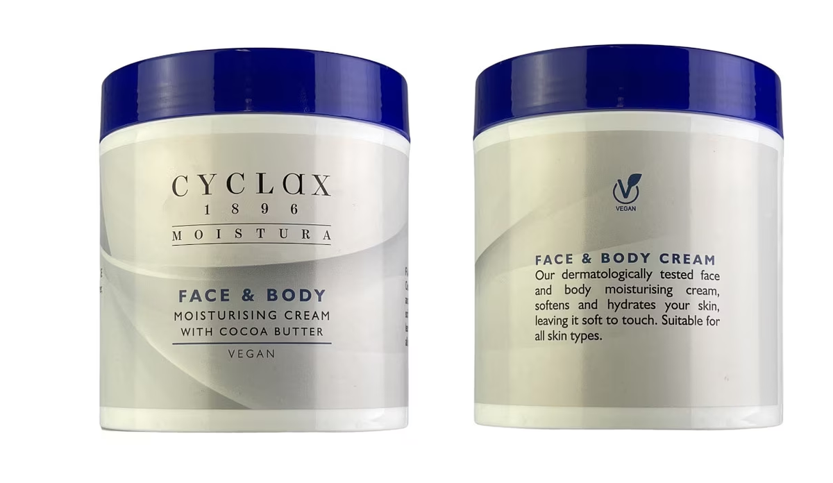 Three Pears Cyclax Face & Body Moisturising Cream With Cocoa Butter 200ml /500ml
