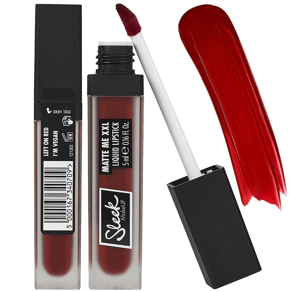 Sleek Make Up Matte Me XXL Liquid Lipstick I M Vegan Left On Red