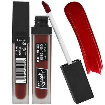 Sleek Make Up Matte Me XXL Liquid Lipstick I M Vegan Left On Red