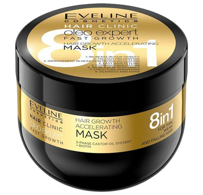 Eveline Hair Clinic Oleo Expert 8 In 1 Micellar Hair Growth Mask 500ml