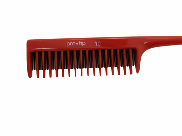 DENMAN PTC10 PRO TIP 10 HAIRDRESSING BACK COMBING TAIL COMB RED - Afro Hair Boutique
