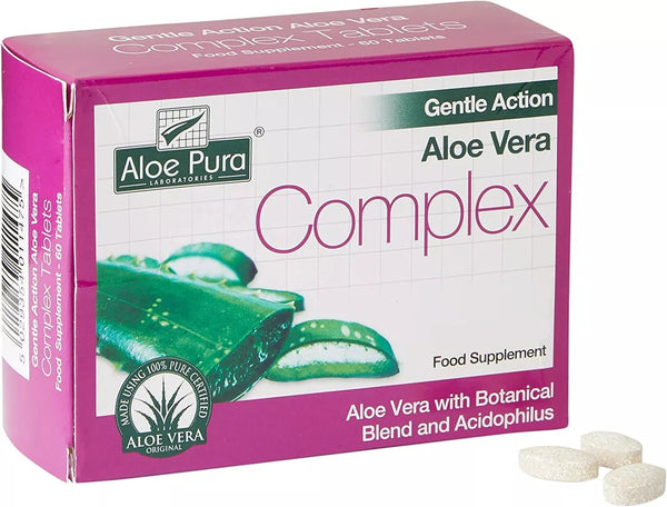 Aloe Pura Aloe Vera Gentle Action Complex Earlier Colon Cleanse 30 Tablets