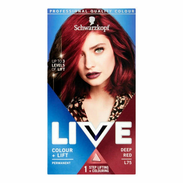 Schwarzkopf Live Colour Plus Lift Permanent Hair Colour Deep Red L75 - Afro Hair Boutique