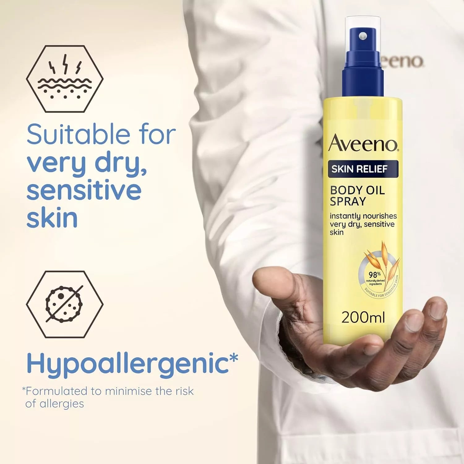 Aveeno Skin Relief Body Oil Spray 200ml - Jojoba & Oat Oil