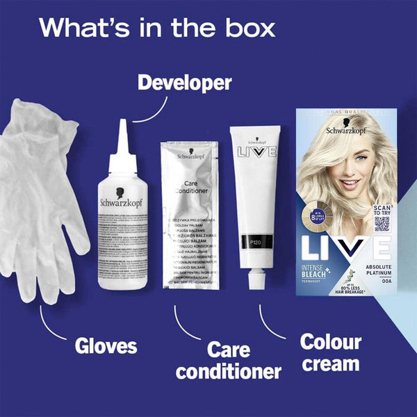 Schwarzkopf Live Color Intense Permanent Colour , 00A Absolute Platinum - Afro Hair Boutique
