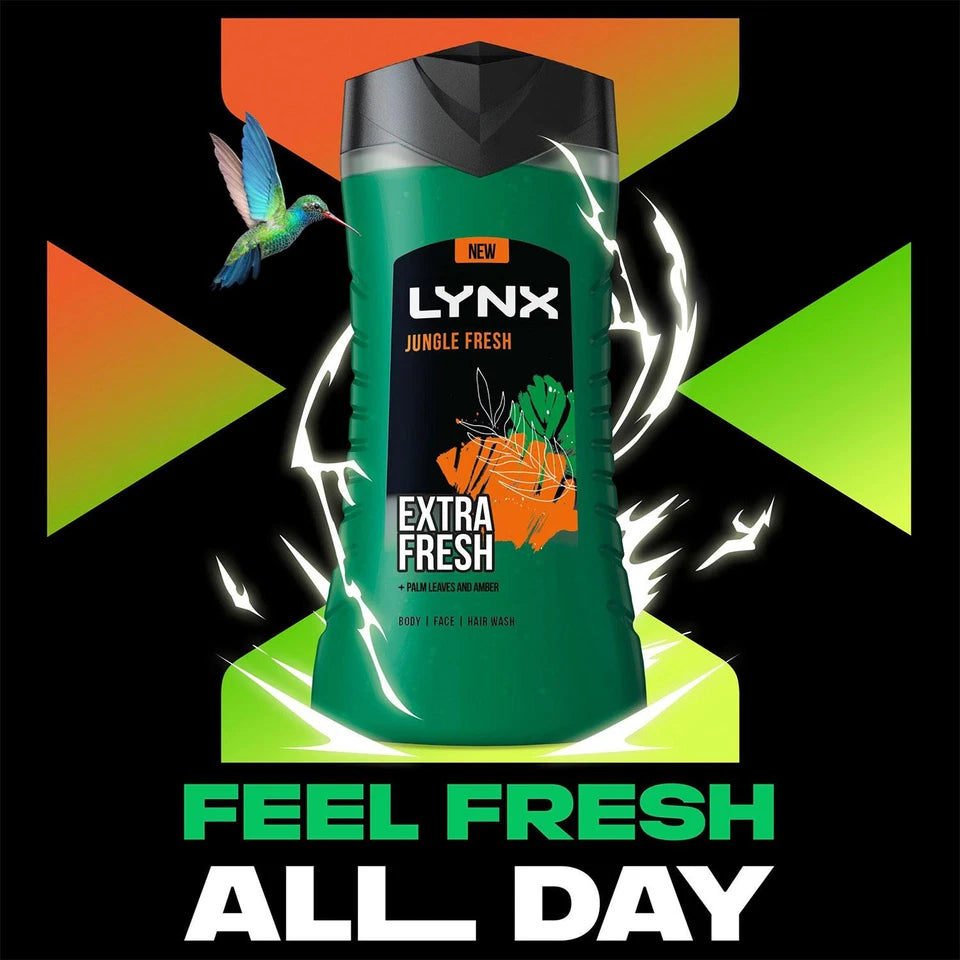 Lynx Jungle Fresh 3 In 1 Extra Fresh Shower Gel 225ml