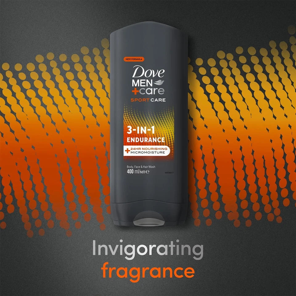 Dove Men Care Sport Care 3 In 1 Endurance Body Face And Hair Wash 400ml