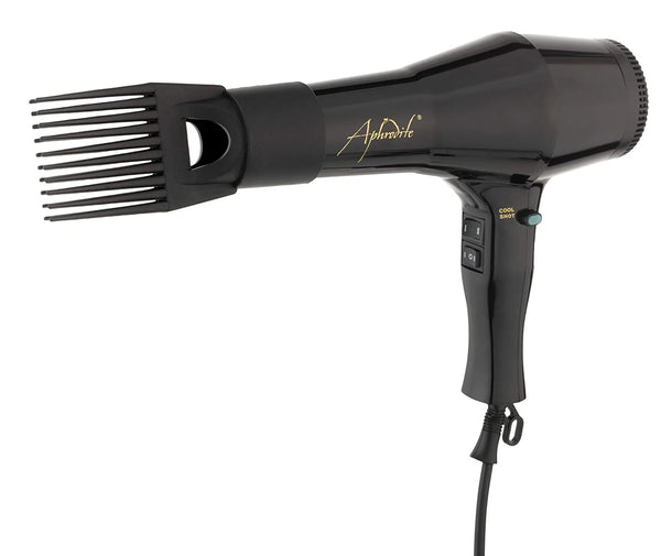 Aphrodite Professional Super Shot Hair Dryer Turbo 2000 with Dryer Pik Comb - Afro Hair Boutique