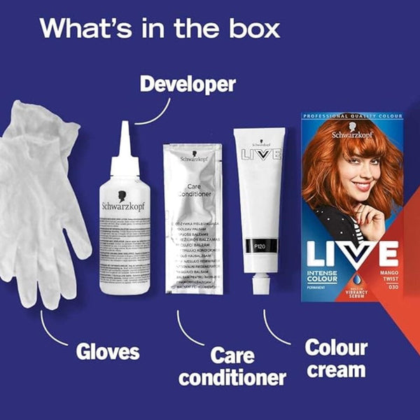 Schwarzkopf Live Mango Twist Permanent HairDye, IntenseColour 030 MangoTwist - Afro Hair Boutique