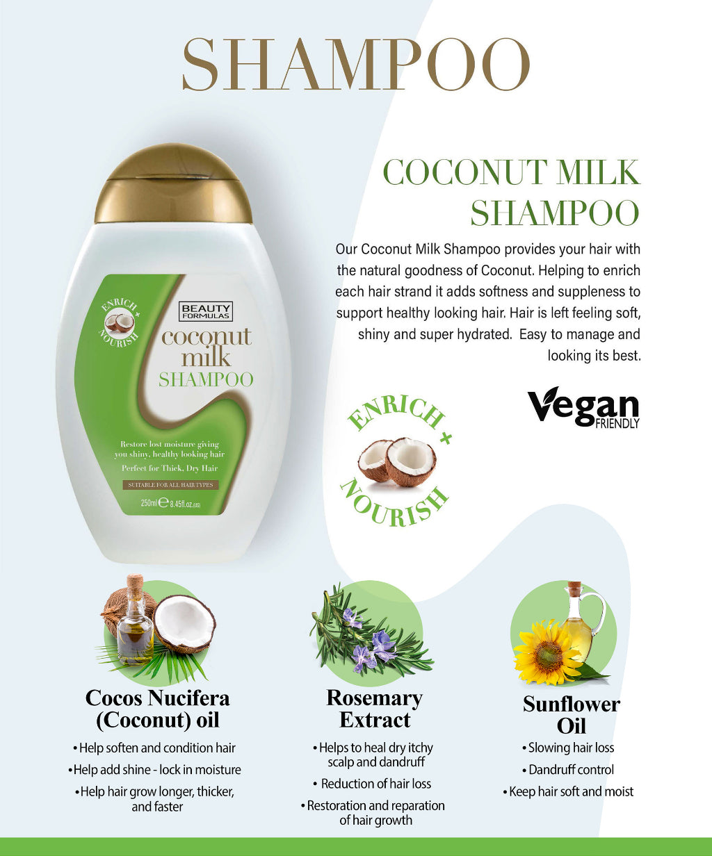 Beauty Formulas Coconut Milk Shampoo 250ml