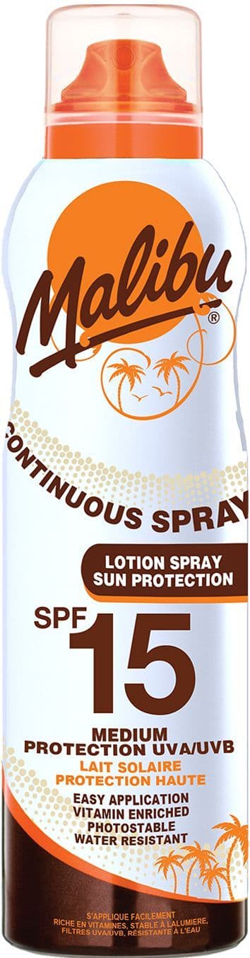 Malibu Continuous Lotion Spray Sun Medium Protection SPF15 175ml