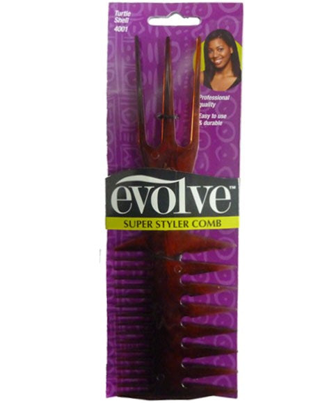 FirstLine Manufacturing Evolve Super Styler Comb Turtle Shell 4001