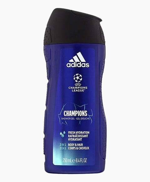 Adidas Champions Fresh Hydration Body And Hair Shower Gel