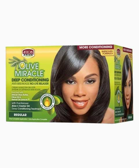 African Pride Olive Miracle Anti Breakage Deep Conditioning No Lye Relaxer