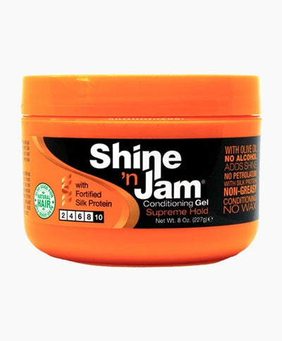 Ampro Shine N Jam Supreme Hold Conditioning Gel Supreme Hold w Silk Protein 227g