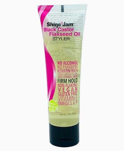 Ampro Shine N Jam Black Castor And Flaxseed Oil Styler
