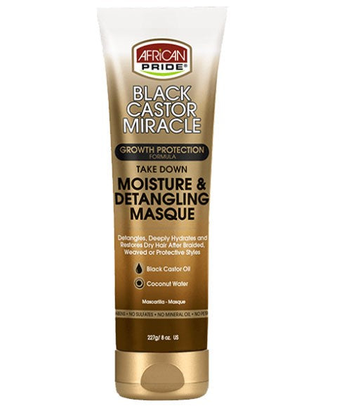 African Pride Black Castor Miracle Growth Protection Moisture Detangling Masque