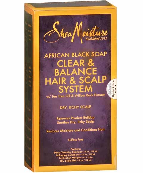 Shea Moisture African Black Soap Clear And Balance Hair And Scalp System