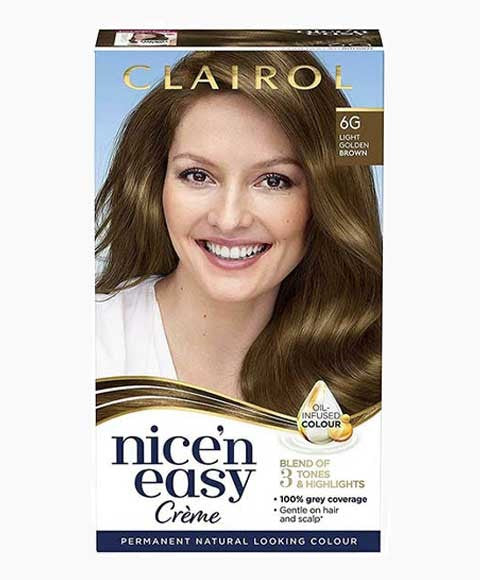 Clairol Nice N Easy Creme Permanent Color 6G Light Golden Brown