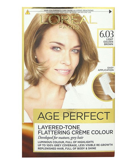 Loreal Age Perfect Layered Tone Flattering Creme Colour 6.03 Light Golden Brown
