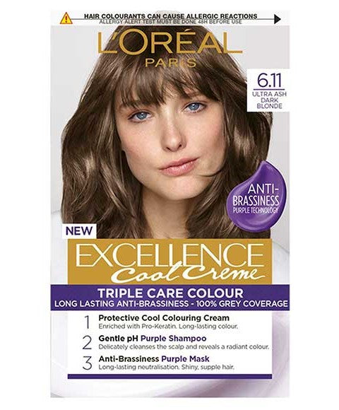 Loreal  Excellence Cool Creme Triple Care Colour 6.11 Ultra Ash Dark Blonde