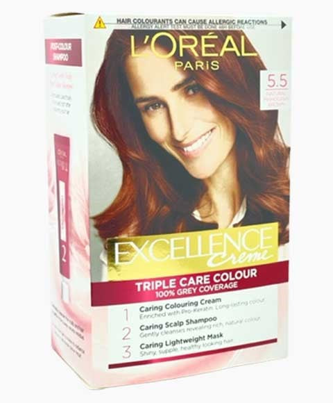 Loreal  Excellence Creme Triple Care Colour 5.5 Natural Mahogany Brown