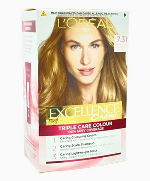 Loreal  Excellence Creme Triple Care Colour 7.31 Natural Dark Caramel Blonde