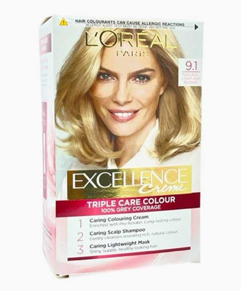Loreal  Excellence Creme Triple Care Colour 9.1 Natural Light Ash Blonde