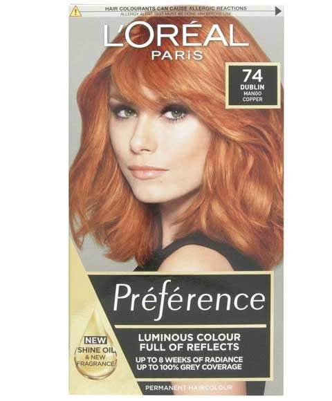 Loreal Preference Infinia Permanent Color 74 Mango Intense Copper
