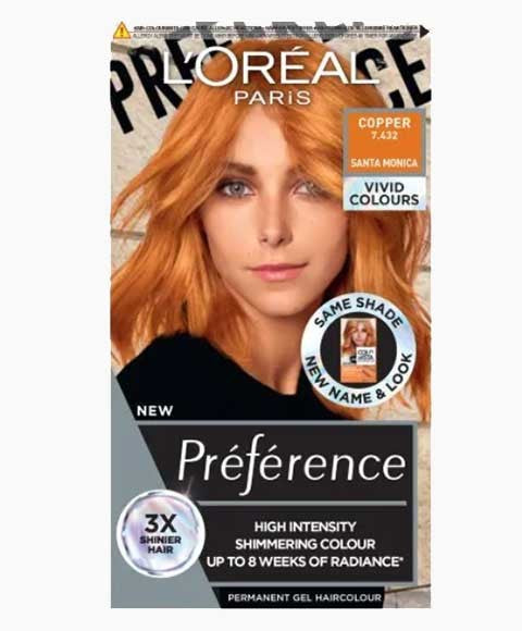 Loreal Preference High Intensity Permanent Gel Hair Colour Copper