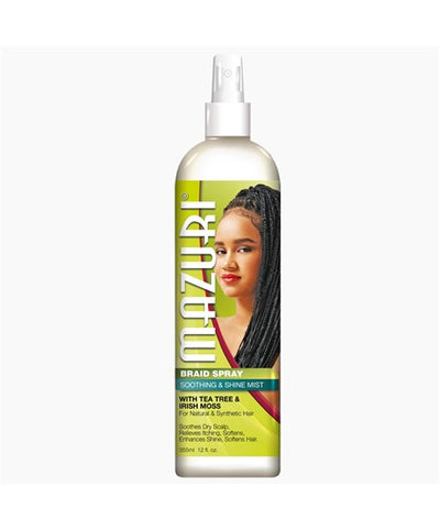 Mazuri Braid Spray Soothing And Shine Mist With Tea Tree & Irish Moss 355ml