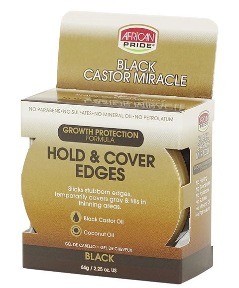 African Pride Black Castor Miracle Hold And Cover Edges