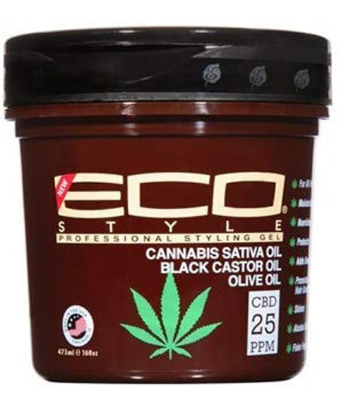 Ecoco Eco Style Cannabis Sativa Black Castor And Olive Oil Styling Gel
